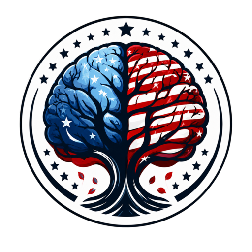BrainFarm USA patriotic brain-tree emblem